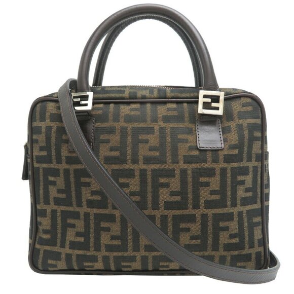 FENDI Brown Zucca Shoulder Bag - Picture 1 of 10